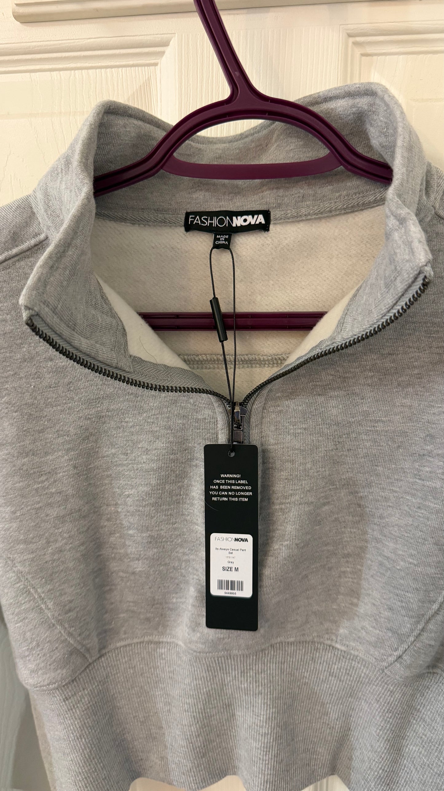 Cropped Fashion Nova Zip Up