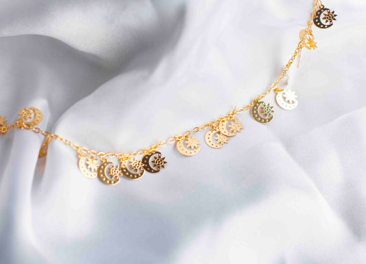 Moon & Star Anklet (Gold & Silver)