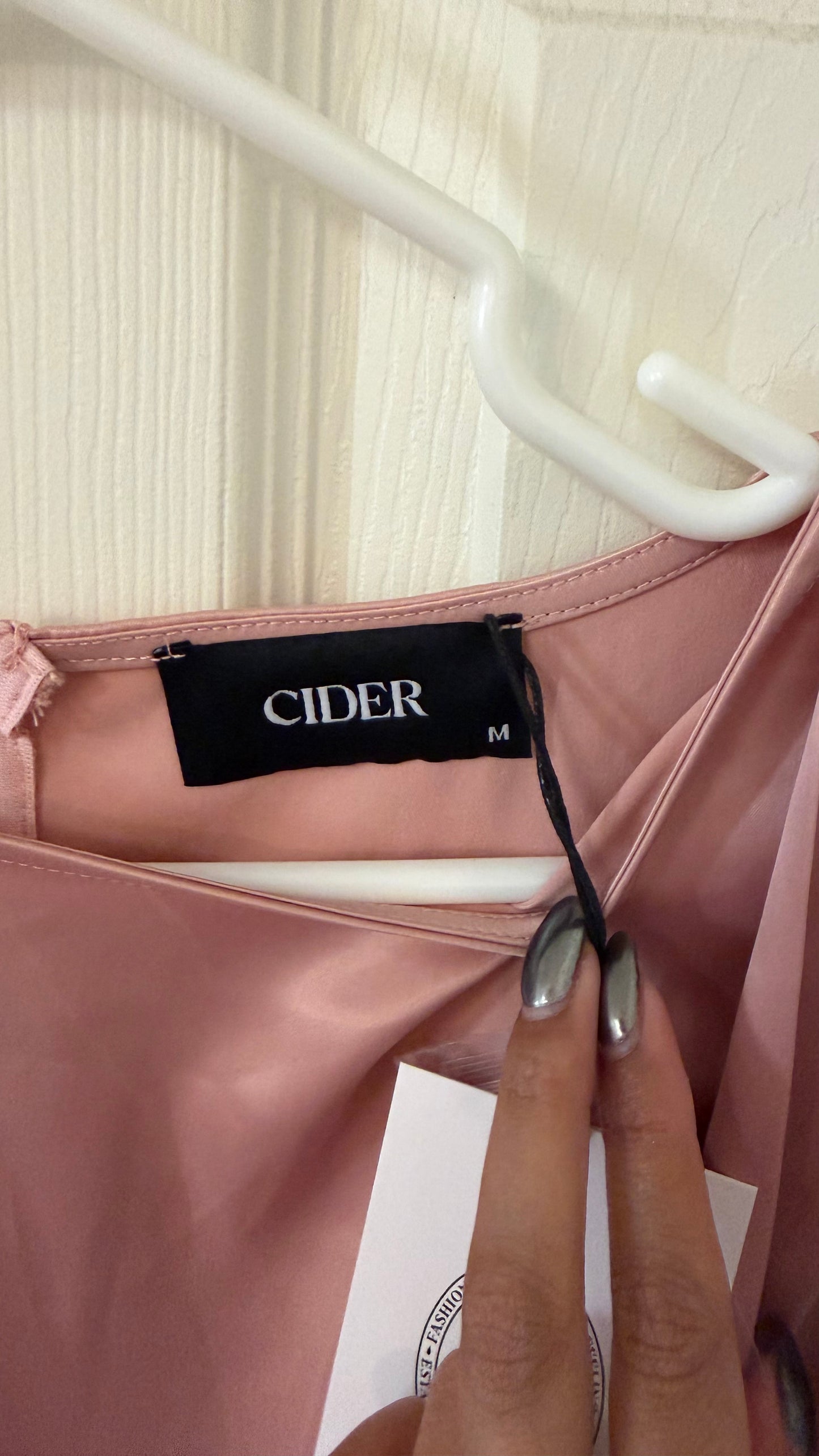 Cider Maxi Bow Pink Silk Dress