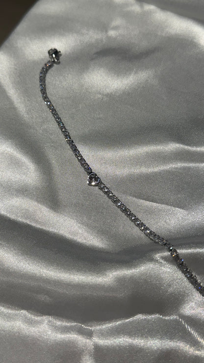 Heart Tennis Bracelet (Gold & Silver)