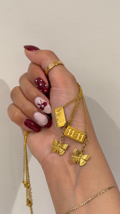 11:11 Manifestation Necklace with Removable Butterfly Charm