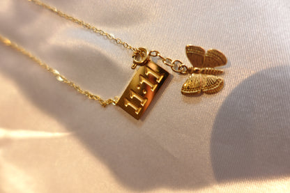 11:11 Manifestation Necklace with Removable Butterfly Charm