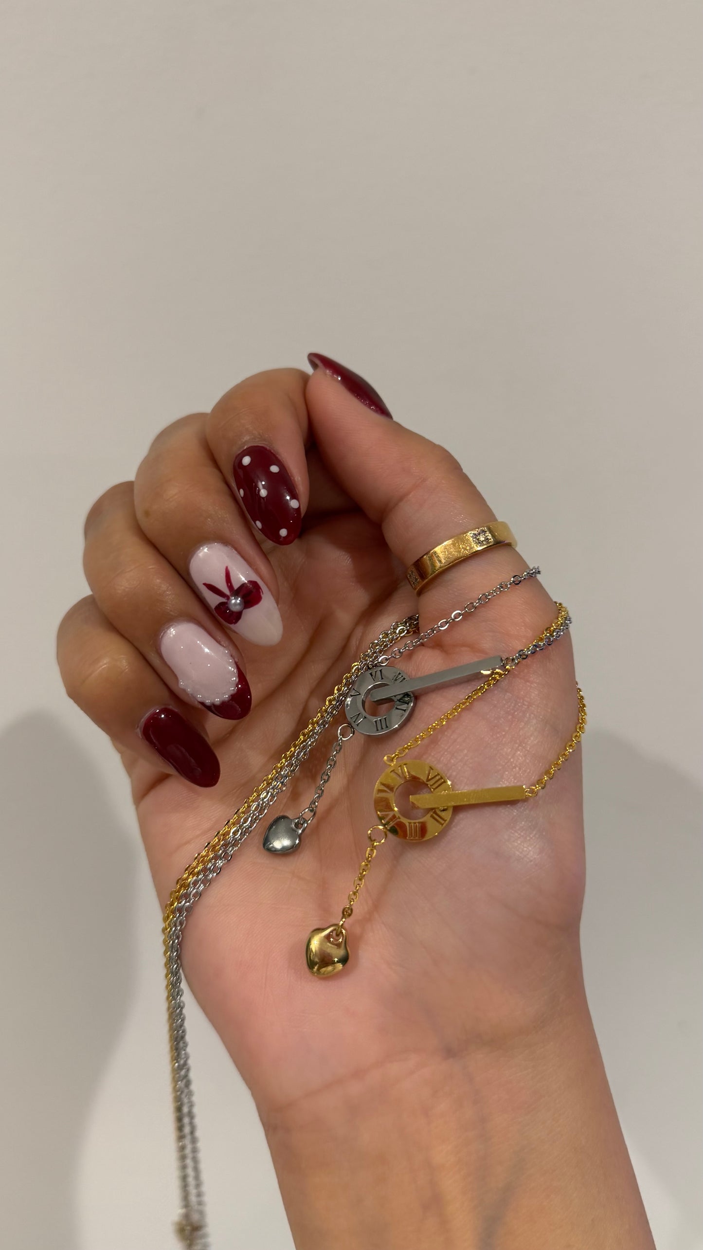 Roman Numeral Heart Drop Necklace — 18K Gold Plated