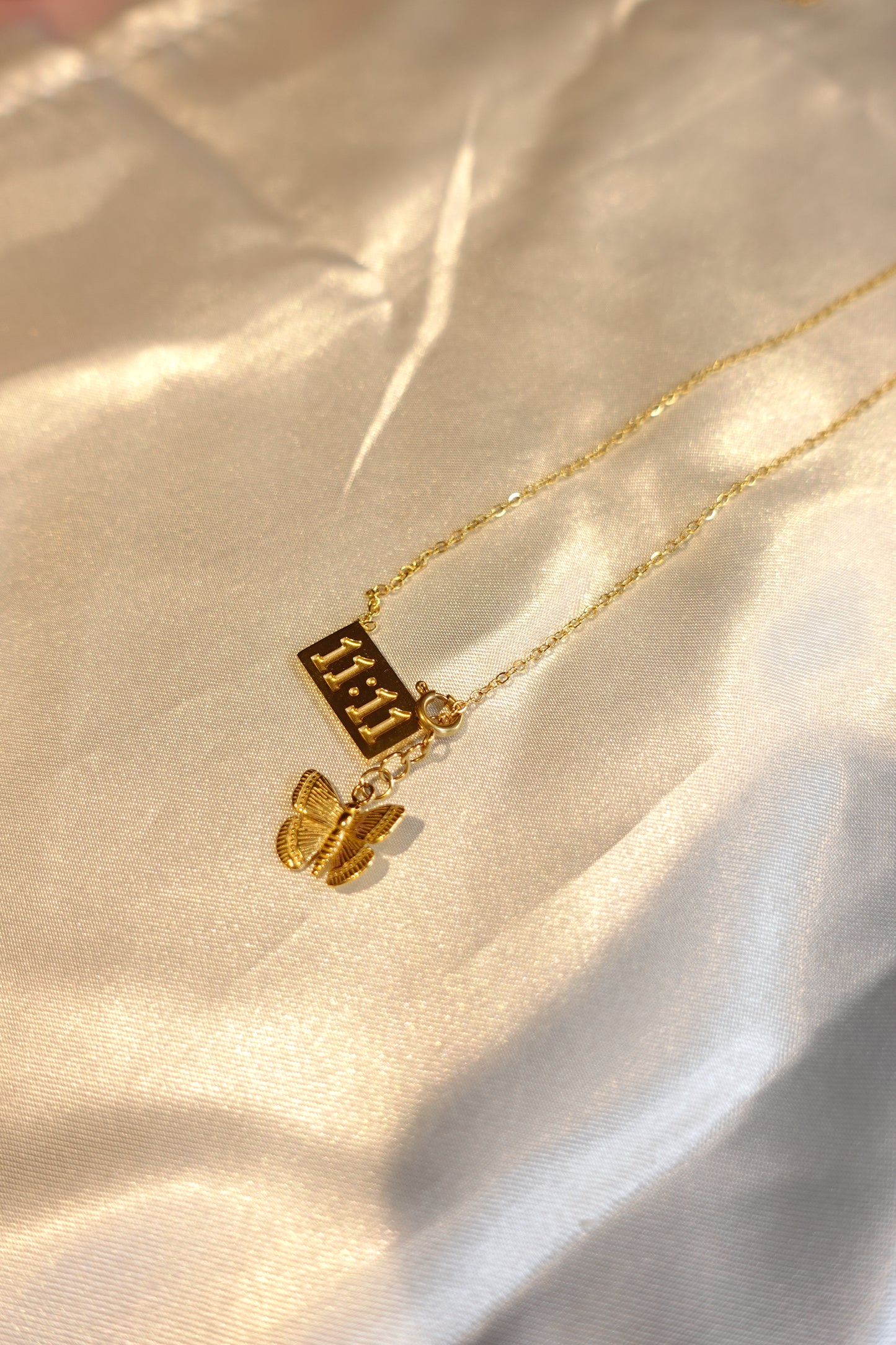 11:11 Manifestation Necklace with Removable Butterfly Charm