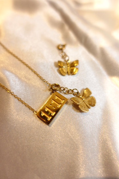 11:11 Manifestation Necklace with Removable Butterfly Charm