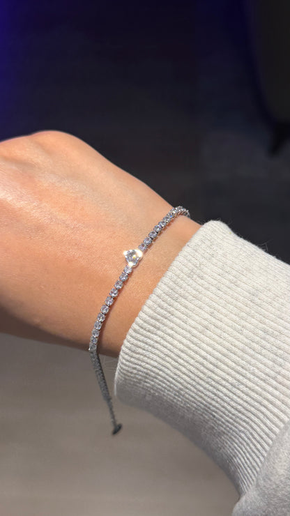 Heart Tennis Bracelet (Gold & Silver)