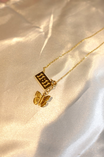 11:11 Manifestation Necklace with Removable Butterfly Charm
