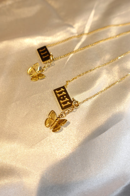 11:11 Manifestation Necklace with Removable Butterfly Charm