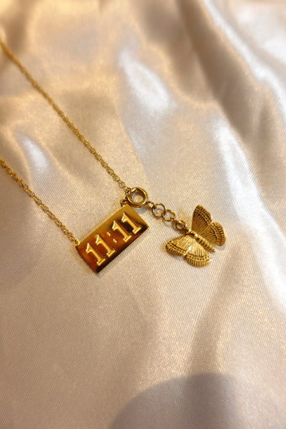 11:11 Manifestation Necklace with Removable Butterfly Charm