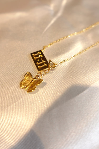 11:11 Manifestation Necklace with Removable Butterfly Charm