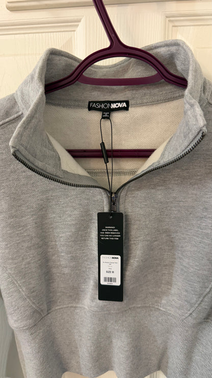Cropped Fashion Nova Zip Up