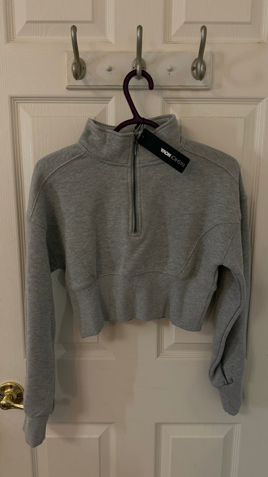 Cropped Fashion Nova Zip Up