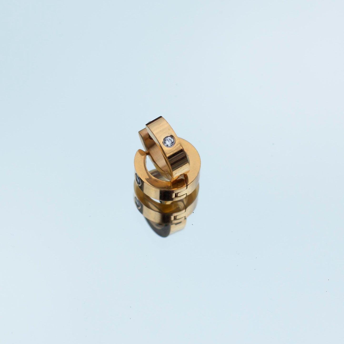 Unisex Zircon Gold Hoop
